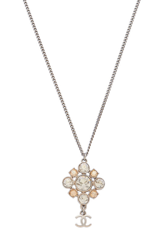 Silver Crystal Cluster Necklace, , large image number 0