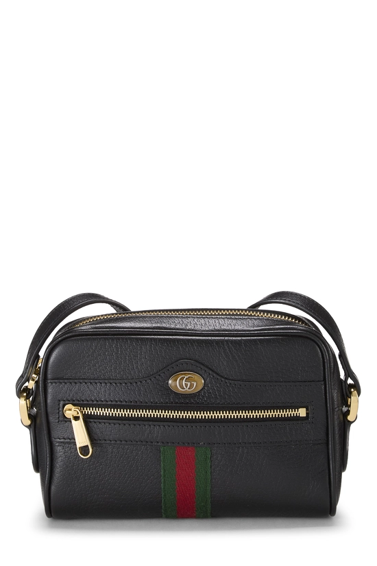 Black Leather Web Ophidia Crossbody Mini, , large image number 0