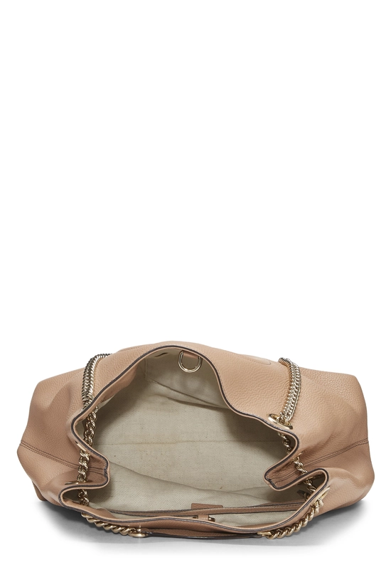 Beige Leather Soho Chain Tote, , large image number 5