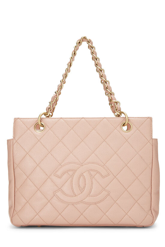 Vintage CHANEL Timeless Pink Quilted Caviar Bowler Bag