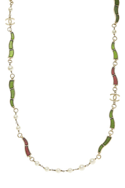 Green & Red Gripoix Necklace, , large