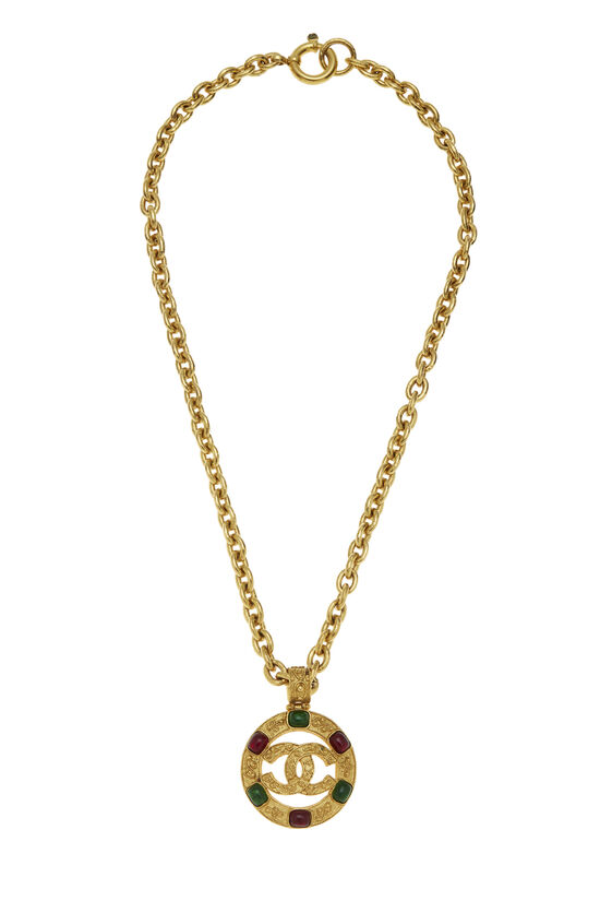 Chanel Gold Gripoix Medallion Long Necklace Q6J52X19DB000
