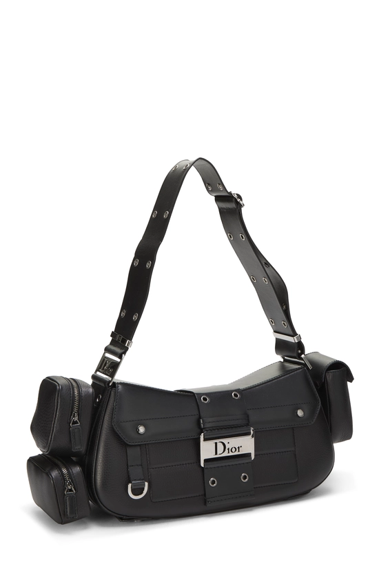 Black Leather Street Chic Columbus Shoulder Bag, , large image number 1