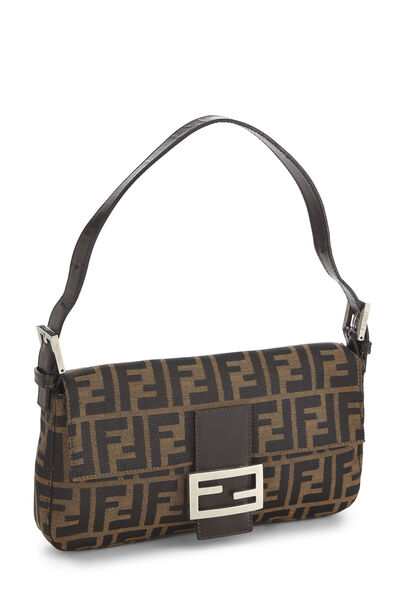 Brown Zucca Canvas Baguette, , large