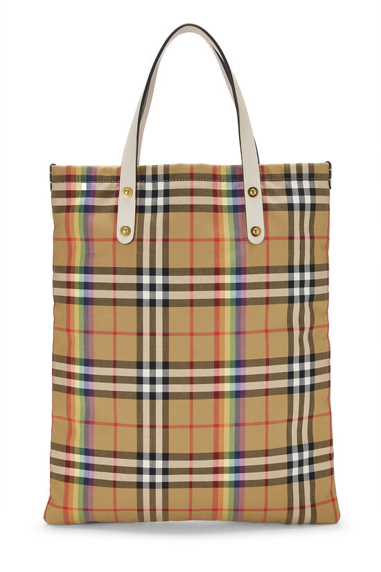 Beige Housecheck Rainbow Tote, , large image number 0