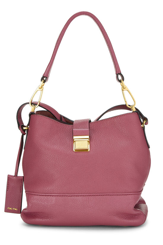 Pink Calfskin Leather Convertible Buckle Handbag, , large image number 0