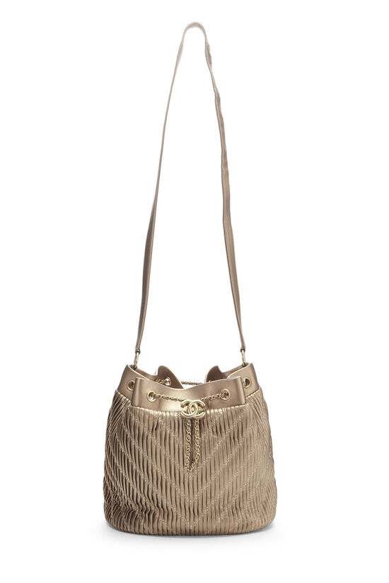 Gold Calfskin Coco Pleats Bucket Bag, , large image number 1