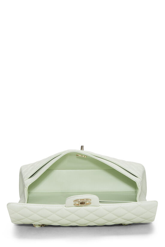 Chanel Green Quilted Caviar Classic Double Flap Medium  