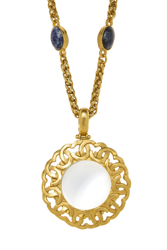 Gold & Blue Monocle Necklace, , large image number 1