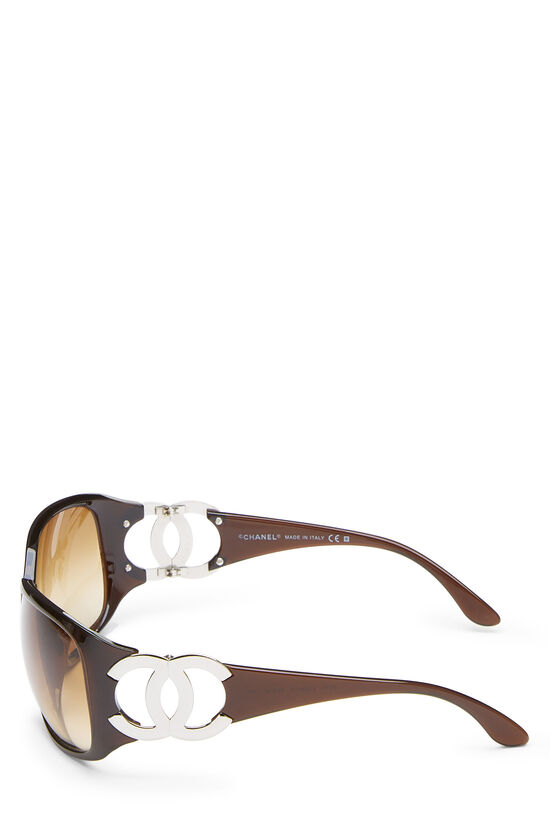 Brown Acetate 'CC' Sunglasses , , large image number 3