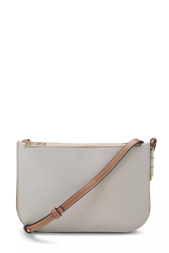 Grey Calfskin Gate Double Zip Pouch, , large image number 3