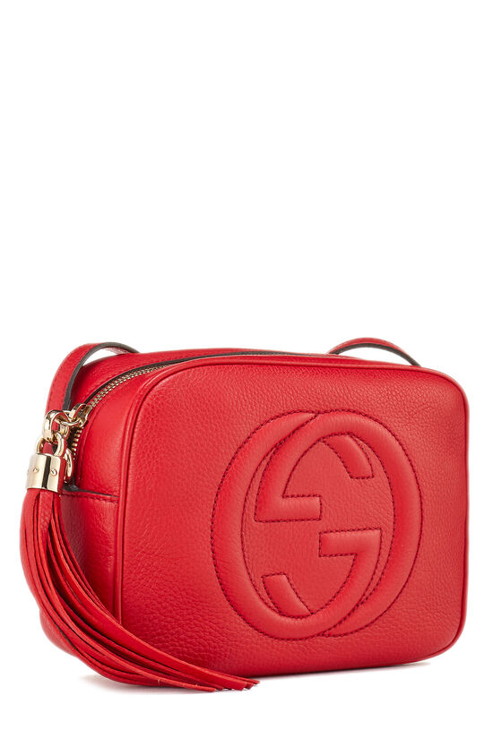 Gucci Soho Grained-Leather Cross-Body Bag in Red