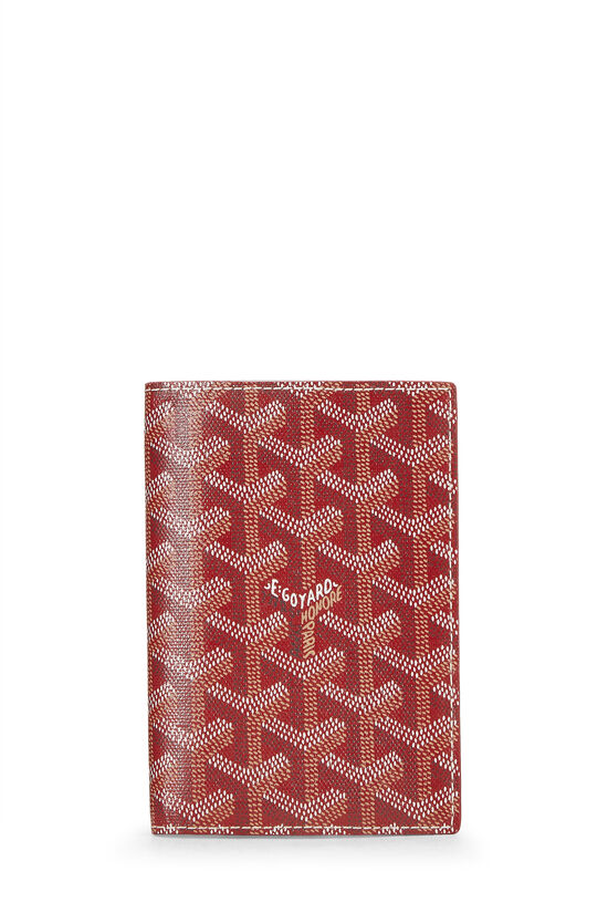 Red Goyardine Canvas Passport Cover, , large image number 1