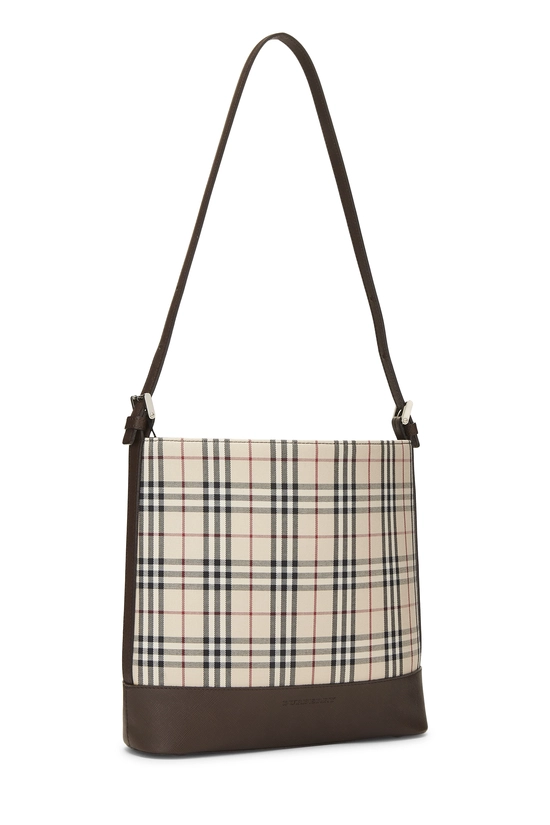 Brown House Check Jacquard Bucket Shoulder Bag Small, , large image number 1