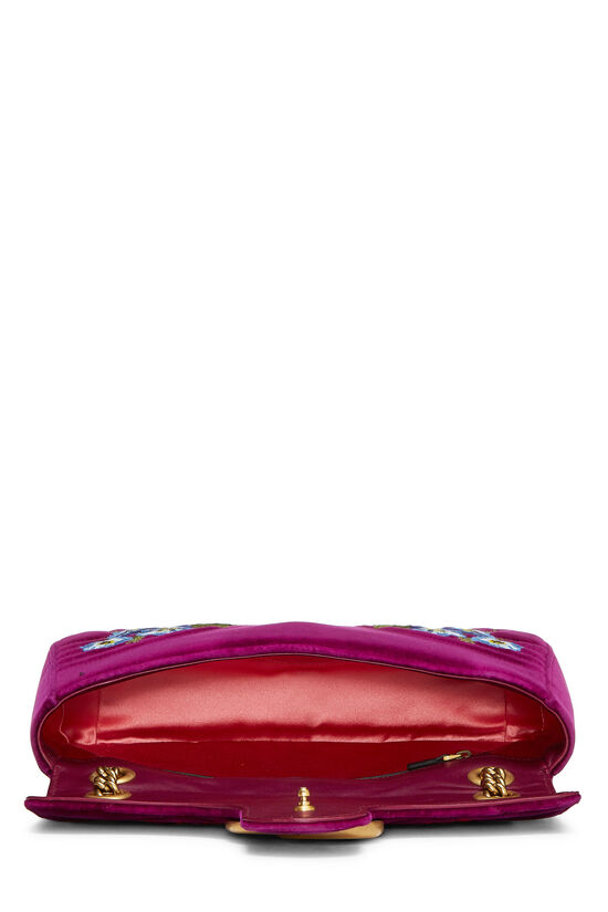 Purple Velvet 'LOVED' Marmont Shoulder Bag, , large image number 5