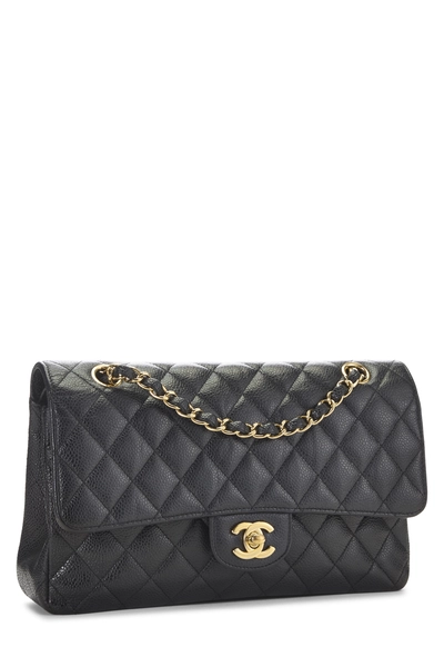 Chanel Black Quilted Caviar Classic Double Flap Medium — photo 2