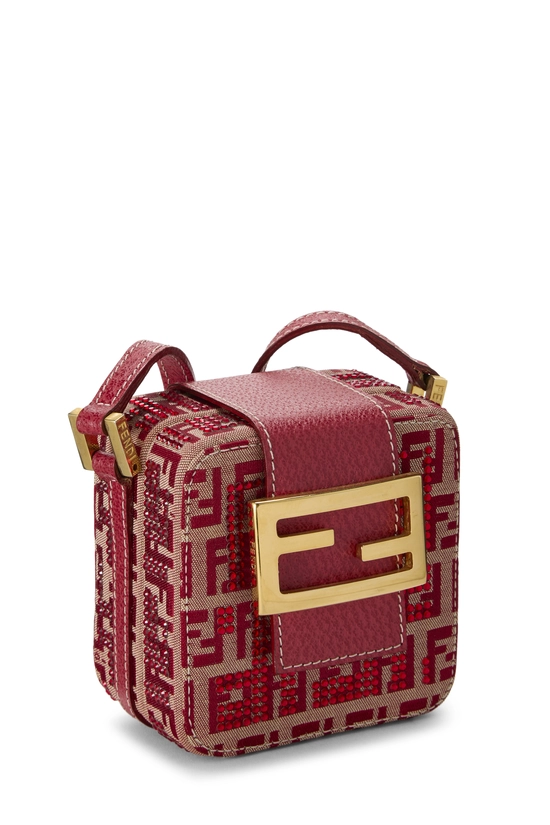 Red Crystal Embellished Cube Crossbody, , large image number 1