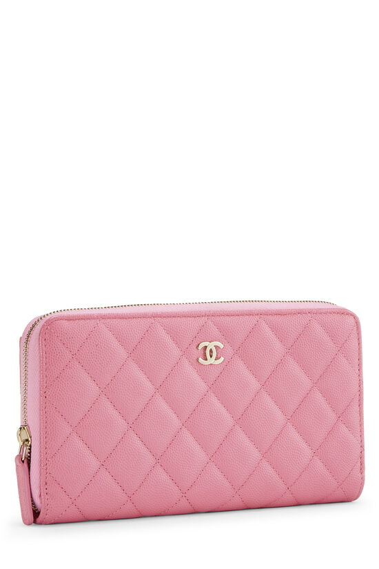 Chanel Small Zip Around Coin Purse Card Holder in Pink Iridescent
