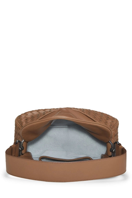 Brown Intrecciato Double Flap Shoulder Bag Small, , large image number 5