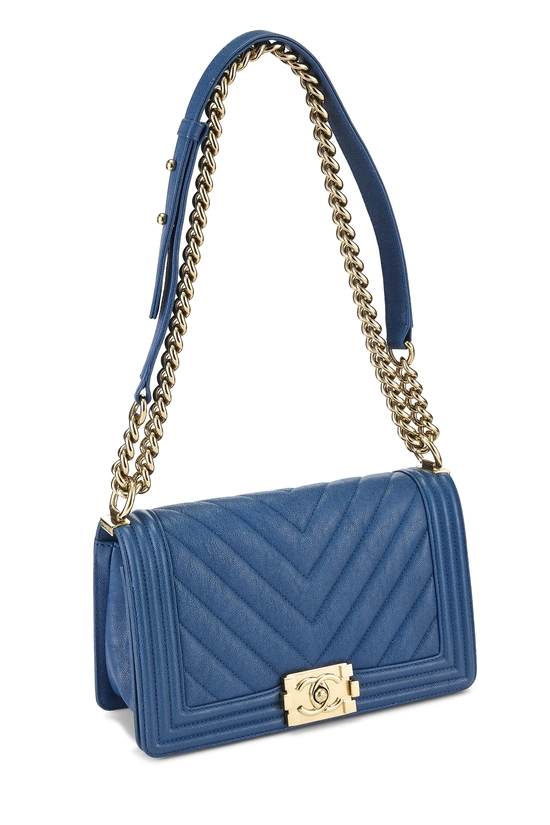 Blue Chevron Caviar Boy Bag Medium, , large image number 1