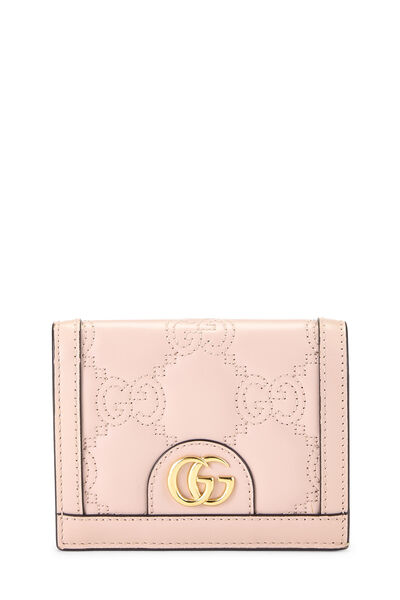 Pink GG Marmont Leather Compact Wallet