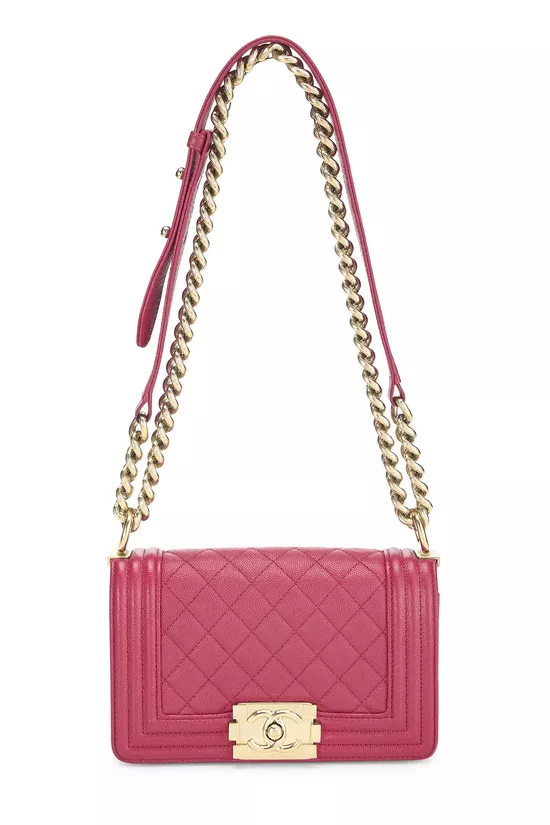 Pink Quilted Caviar Boy Bag Small, , large image number 0