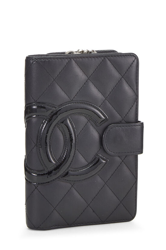 Black Quilted Calfskin Cambon Ligne French Wallet, , large image number 1