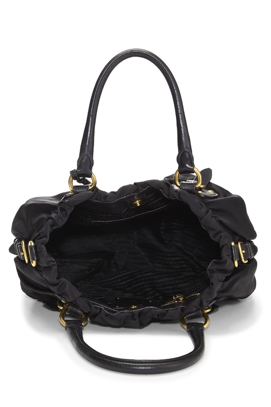 Black Nylon Convertible Buckle Handbag, , large image number 5