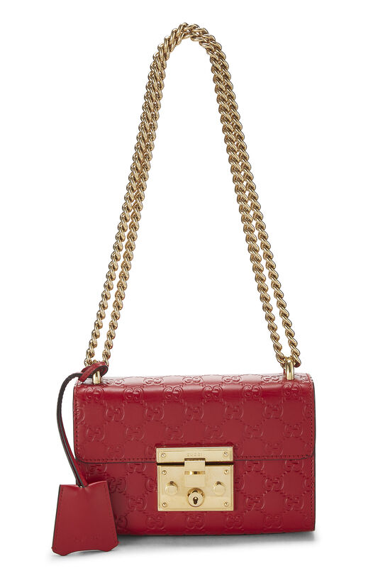 Red Guccissima Leather Padlock Bag Small, , large image number 0