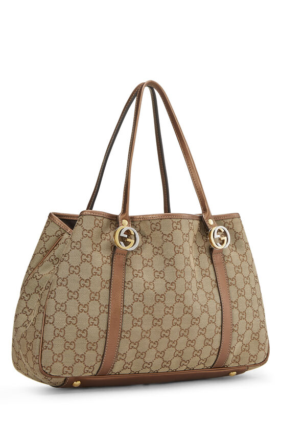 Bronze Original GG Canvas Twins Tote, , large image number 1