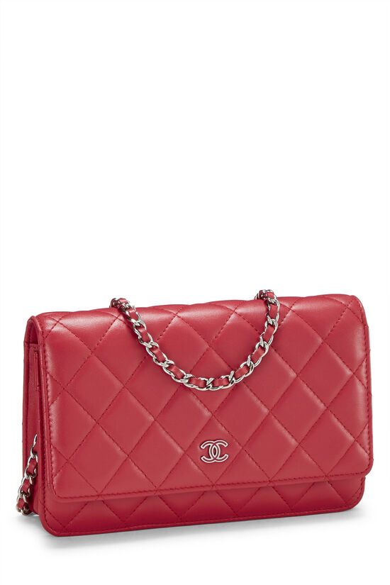CHANEL, Bags, Chanelcc Woc Caviar Leather Wallet On Chain Crossbody Bag  Red
