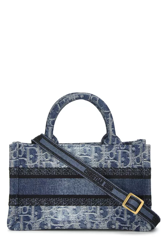 Navy Oblique Denim Book Tote Mini, , large image number 3