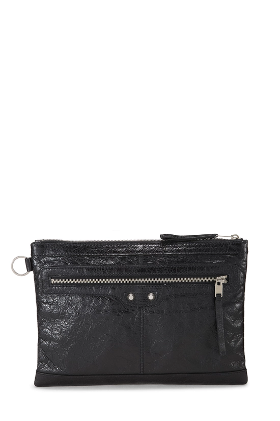 Black Agneau Clutch, , large image number 0