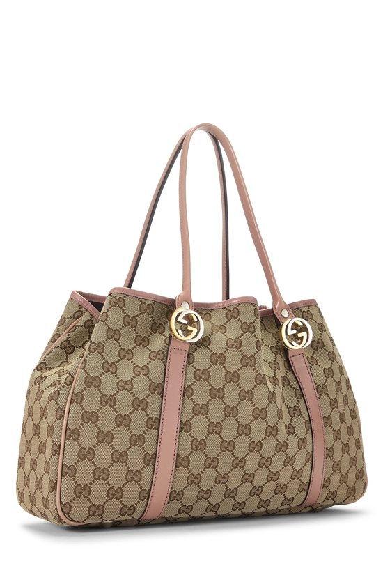 Pink Original GG Canvas Twins Tote, , large image number 1