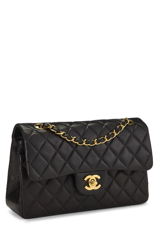 Black Quilted Lambskin Classic Double Flap Small, , large image number 1