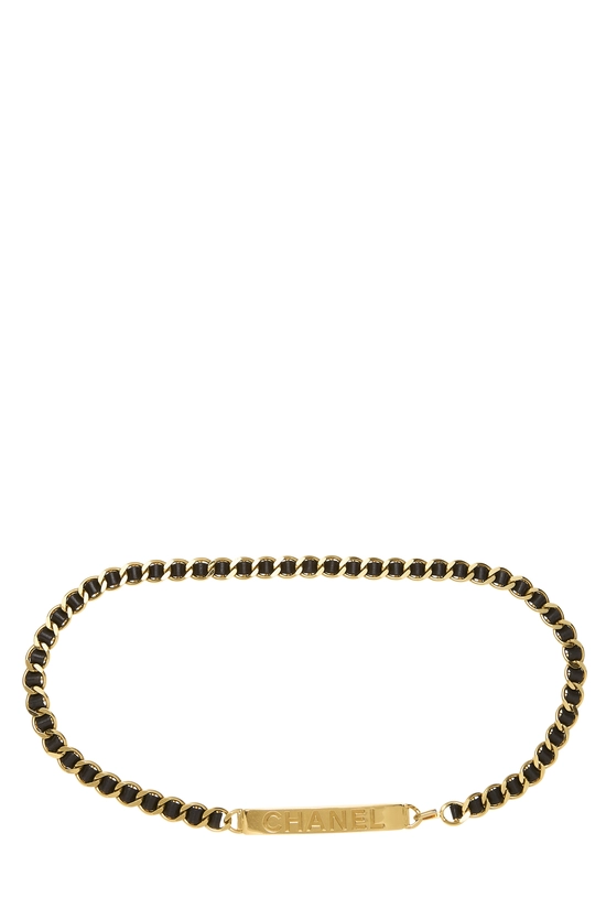 Black & Gold Logo Chain Belt, , large image number 0