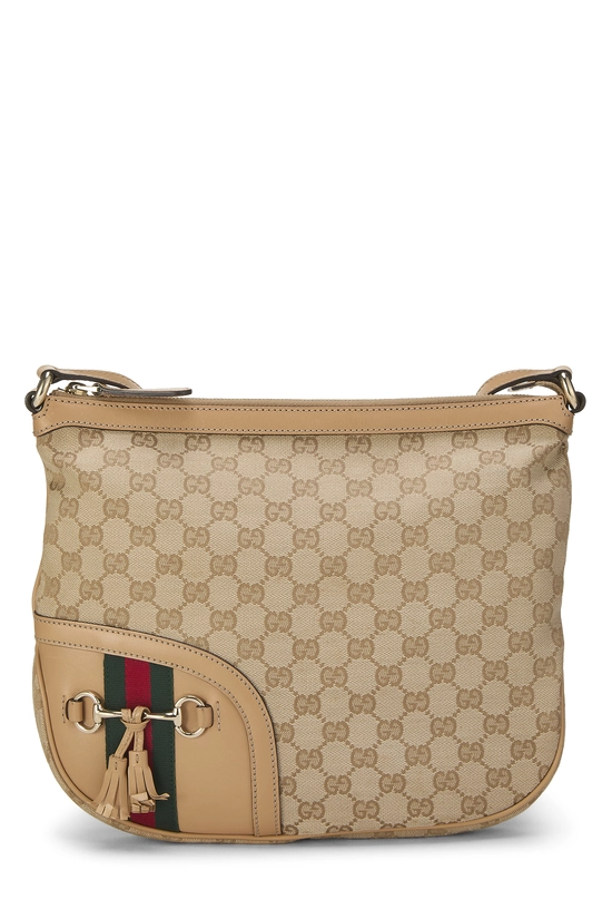 Beige Original GG Canvas Horsebit Tassel Crossbody, , large image number 0
