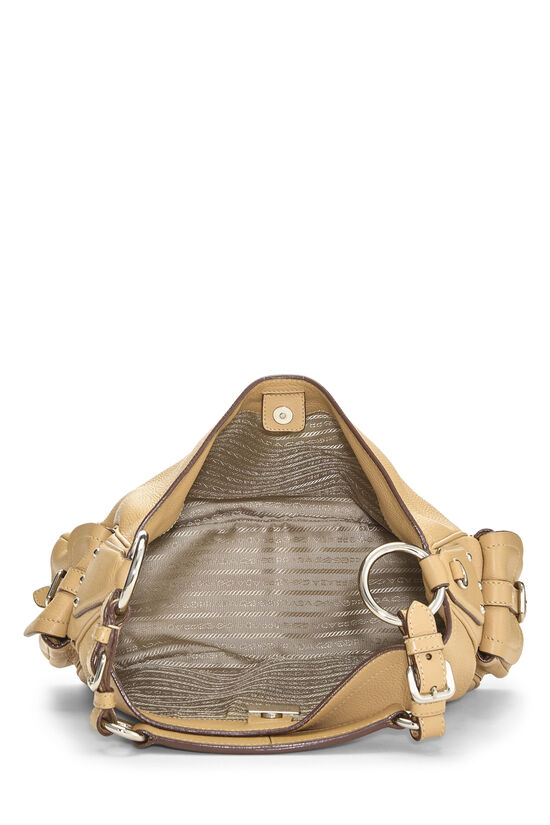 Beige Vitello Daino Side Pocket Hobo, , large image number 5