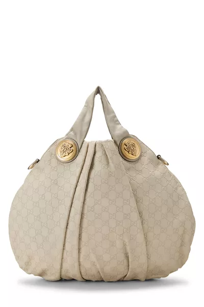 Cream Guccissima Hysteria Convertible Hobo Large