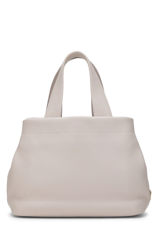 Pink Vitello Daino Perforated Logo Handbag, , large image number 3