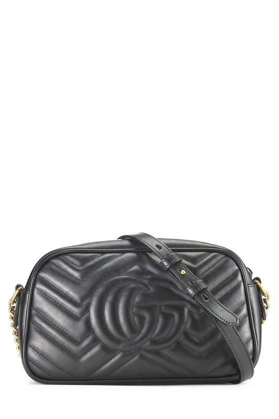 Black Leather GG Marmont Crossbody Small, , large image number 3