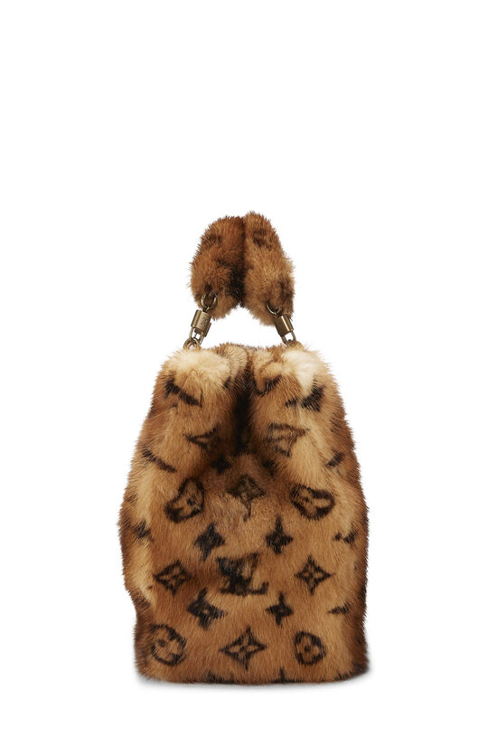 LOUIS VUITTON Monogram Mink Fur Sleep Mask Brown | FASHIONPHILE