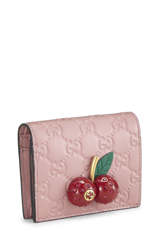 Pink Guccissima Cherry Card Case, , large image number 1