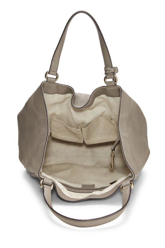 Grey Leather Soho Convertible Shoulder Bag, , large image number 5