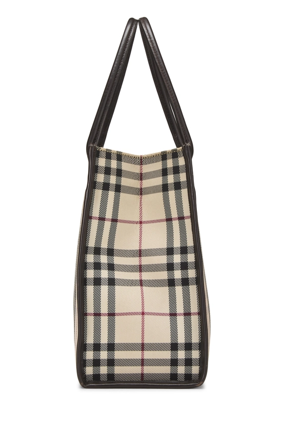 Brown Nylon House Check Shopping Handbag Small, , large image number 2