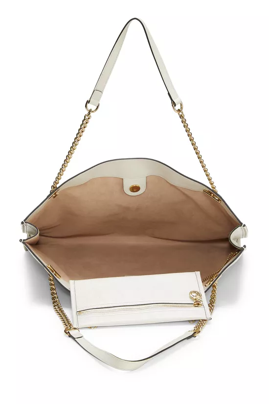 White Leather Web Rajah Tote Large, , large image number 5