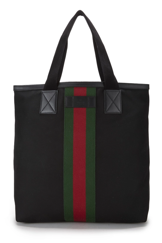 Black Techno Canvas Tote, , large image number 0