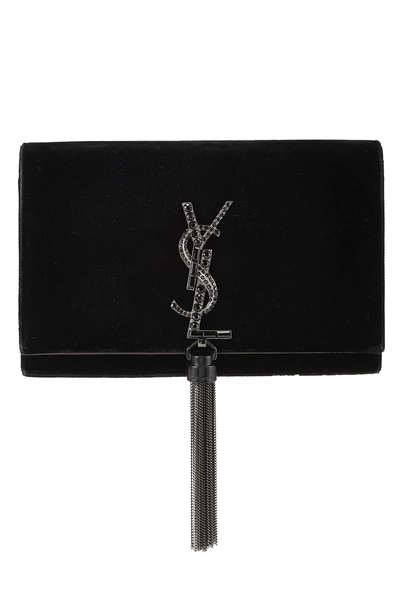 Black Velvet Kate Tassel Wallet On Chain (WOC)