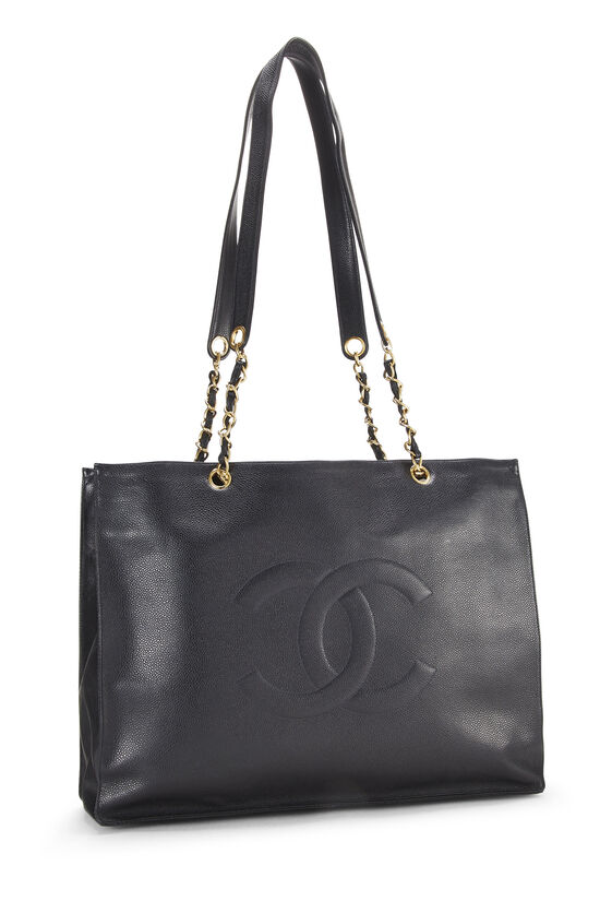 Black Caviar Flat Chain Handle Tote, , large image number 2