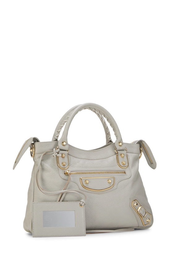 Grey Chevre Metallic Edge Town Bag, , large image number 1